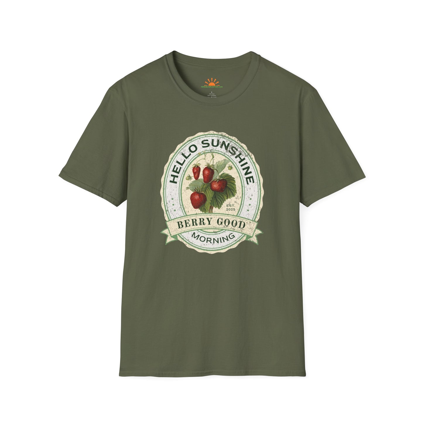 Vintage Fruit T-Shirt – Hello Sunshine Berry Good Morning Tee – Grunge Texture - Hello Sunshine Tees