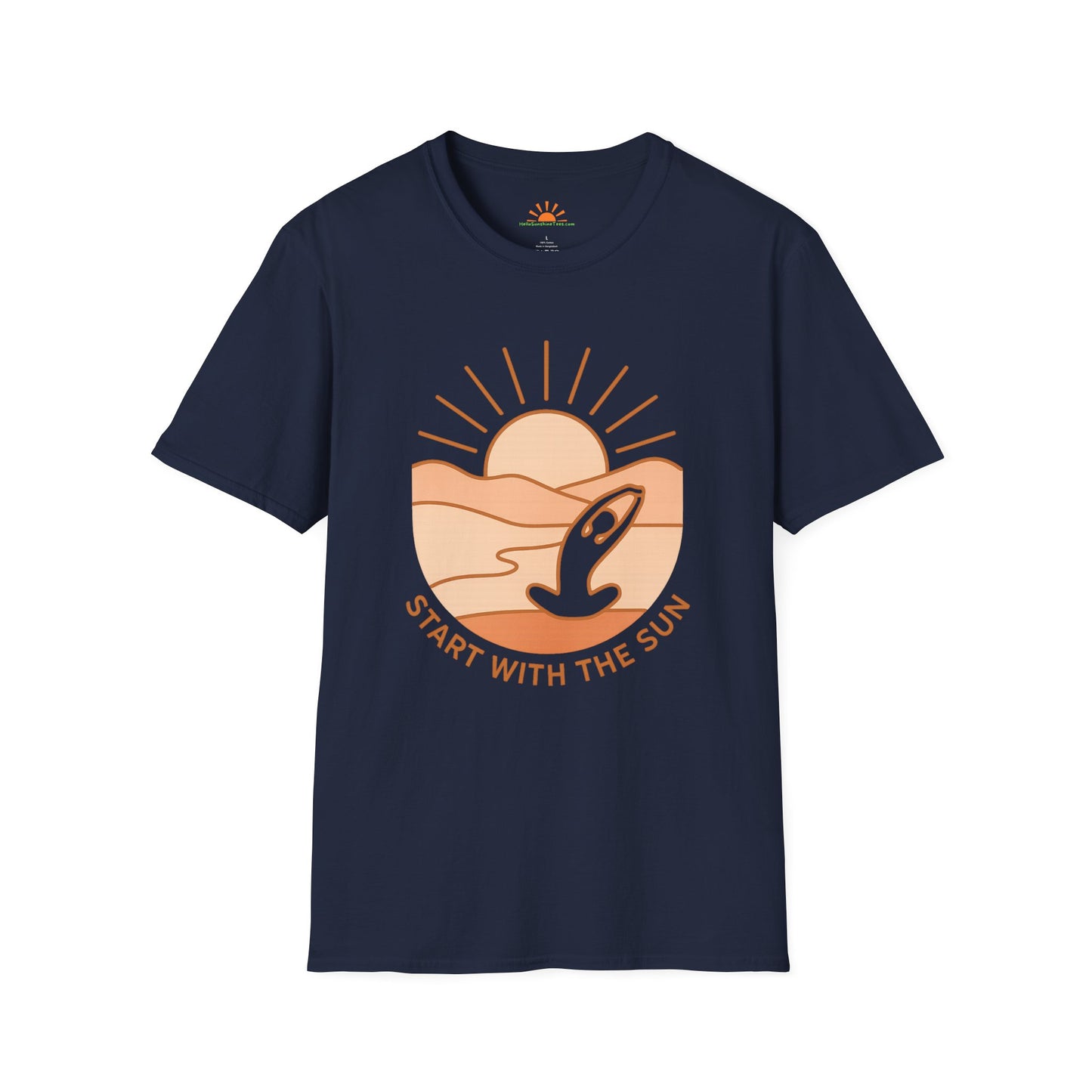 Start With The Sun Shirt – Retro Sunrise Explorer Tee - Hello Sunshine Tees