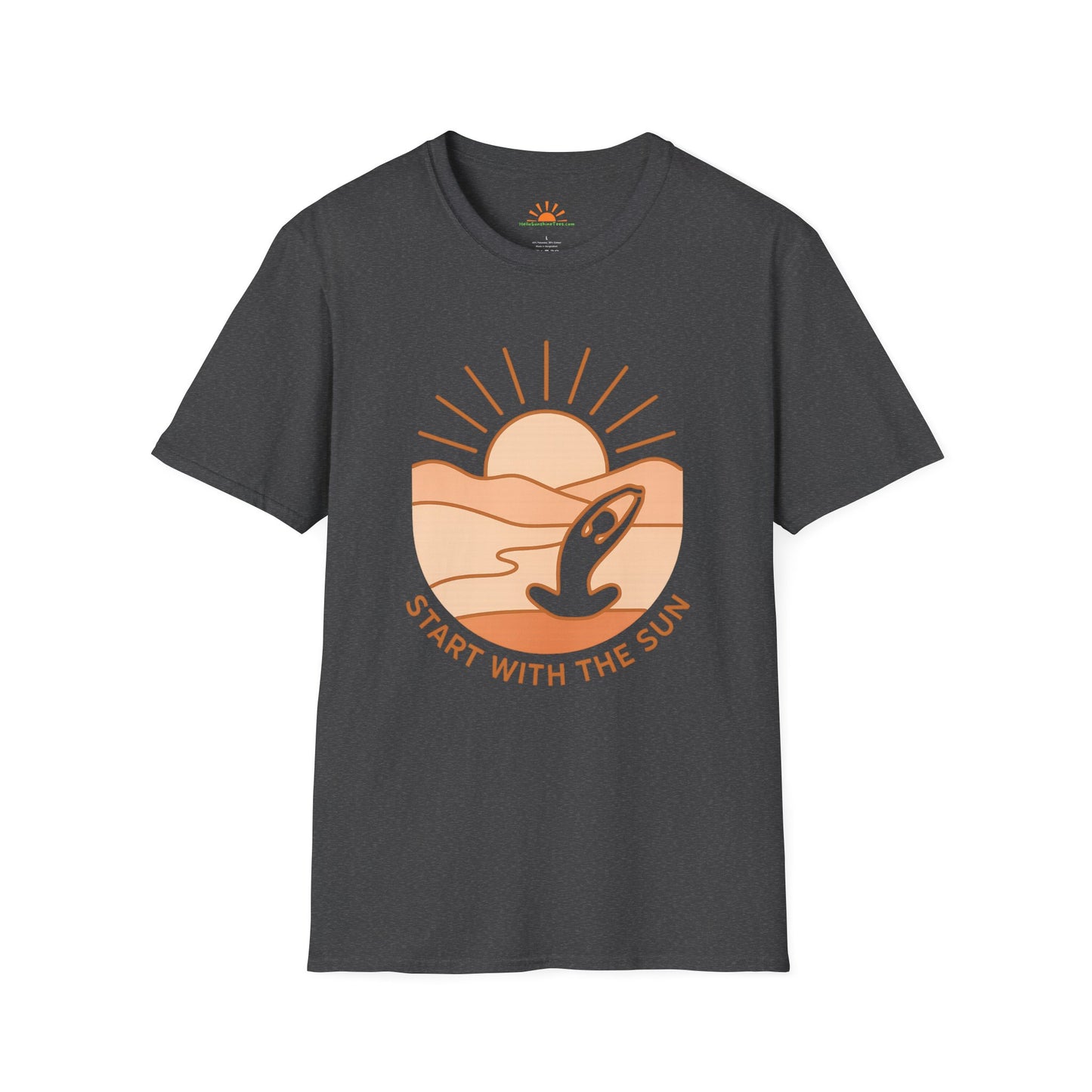 Start With The Sun Shirt – Retro Sunrise Explorer Tee - Hello Sunshine Tees