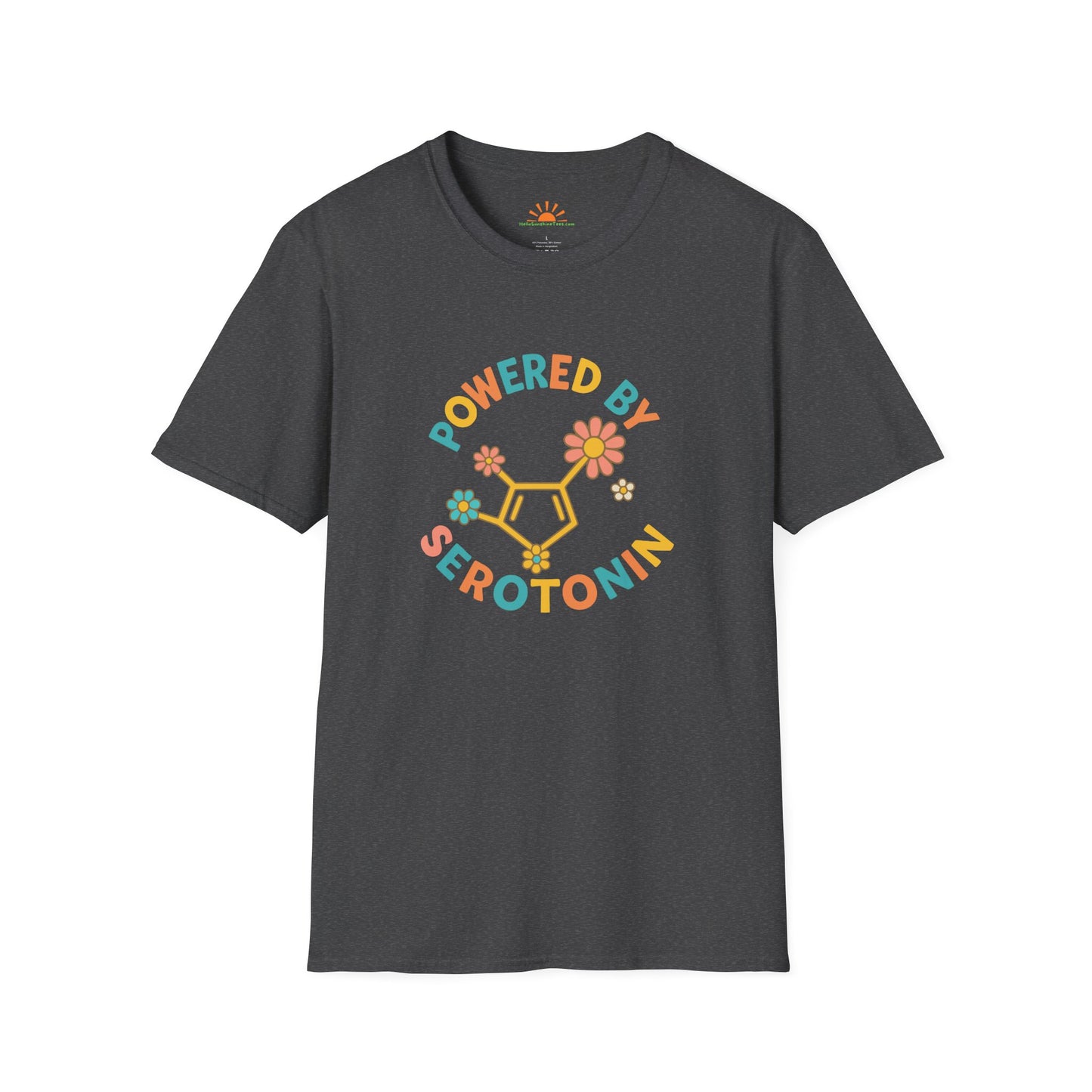 Powered by Serotonin T-Shirt – Retro Positive Vibes Tee - Hello Sunshine Tees