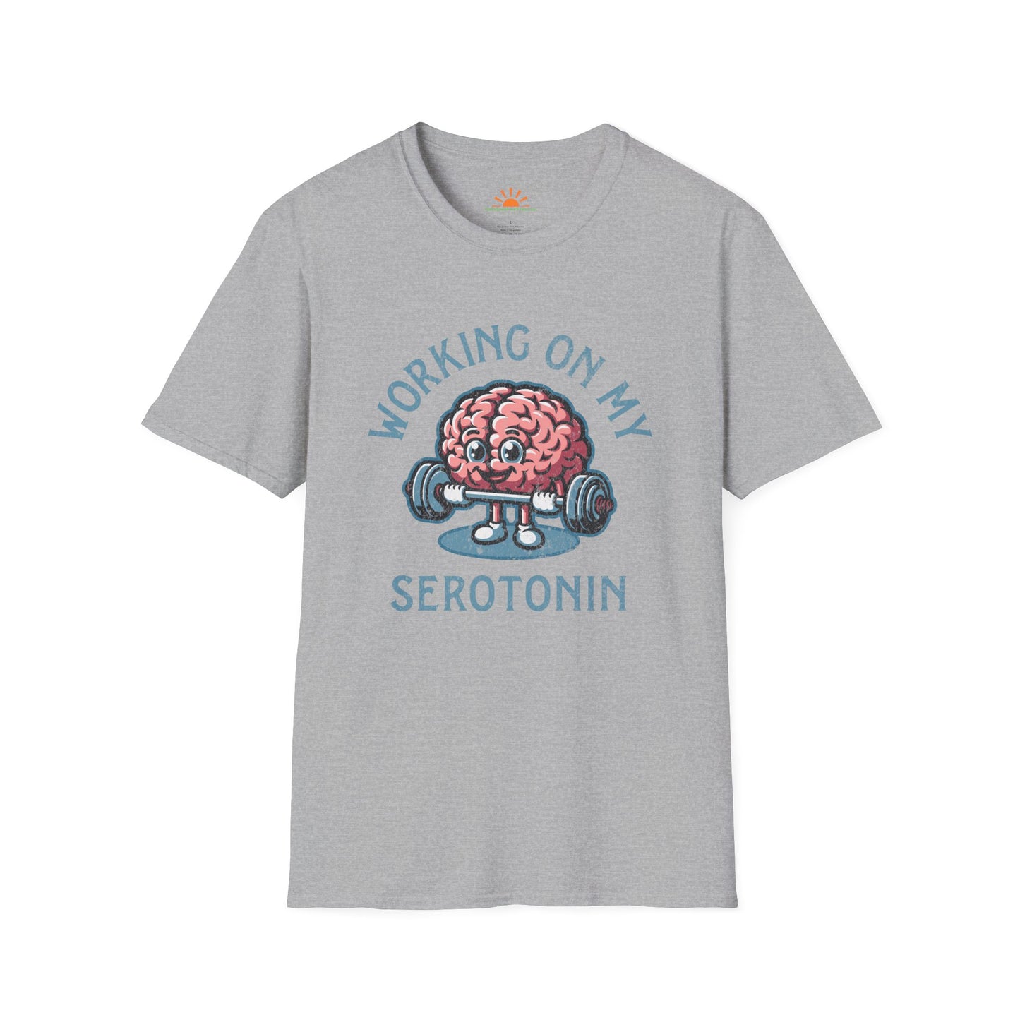 Serotonin Workout T-Shirt – Mental Health Fitness Tee – Grunge Texture - Hello Sunshine Tees