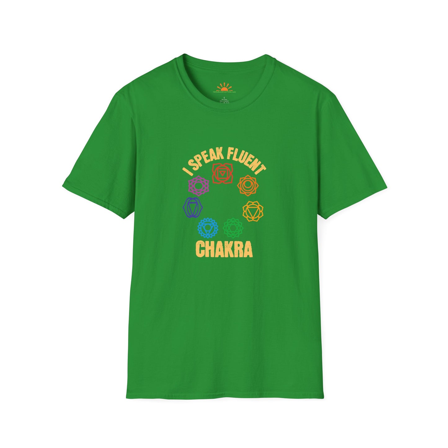 Chakra Symbols Shirt – Funny Yoga & Meditation Tee - Grunge Texture - Hello Sunshine Tees