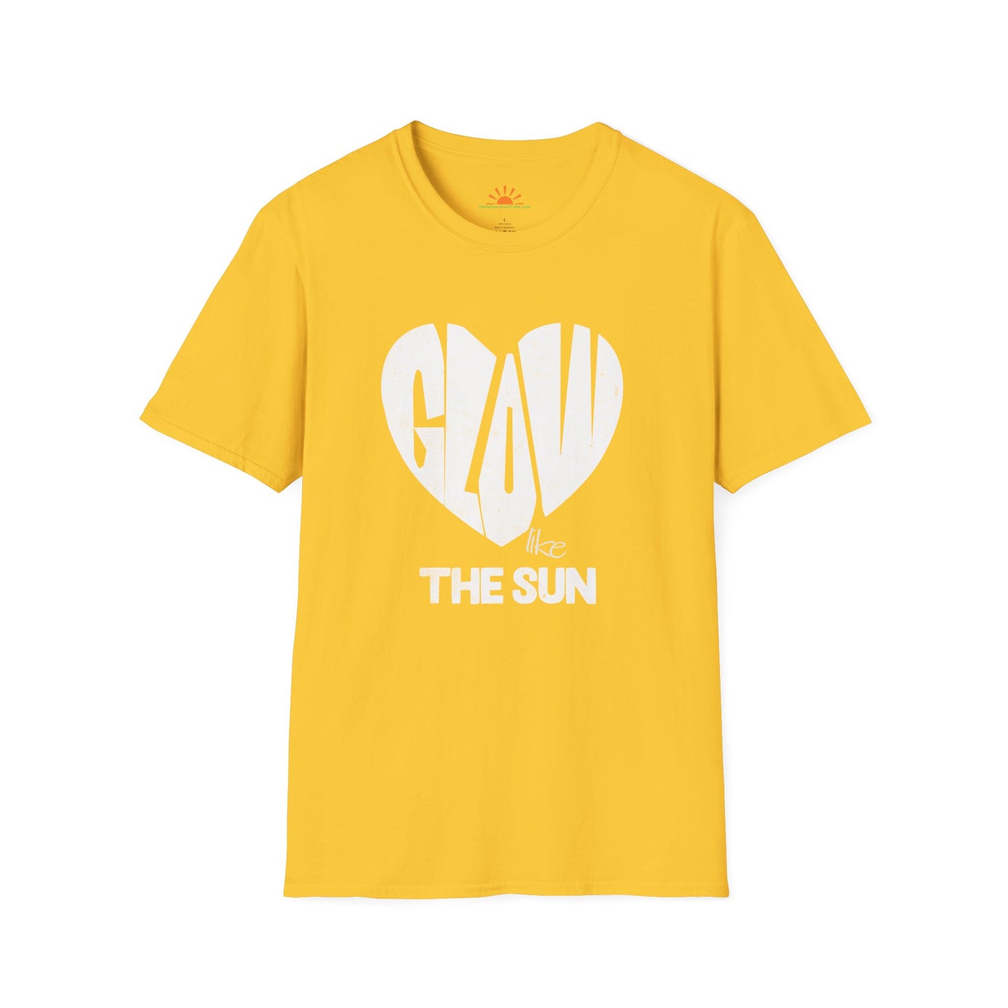 Glow Like the Sun | Positive Vibes T-Shirt – Grunge Texture - Hello Sunshine Tees