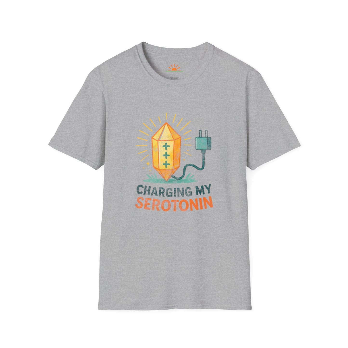 Charging My Serotonin Shirt - Positive Mindset Tee - Grunge Texture - Hello Sunshine Tees