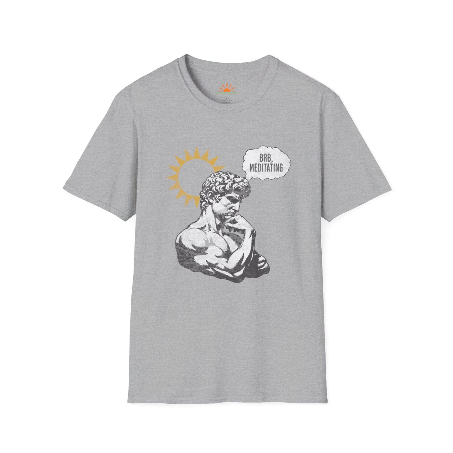 The Thinker Meditating T-Shirt – Funny Statue Art Mindfulness Tee – Grunge Texture - Hello Sunshine Tees