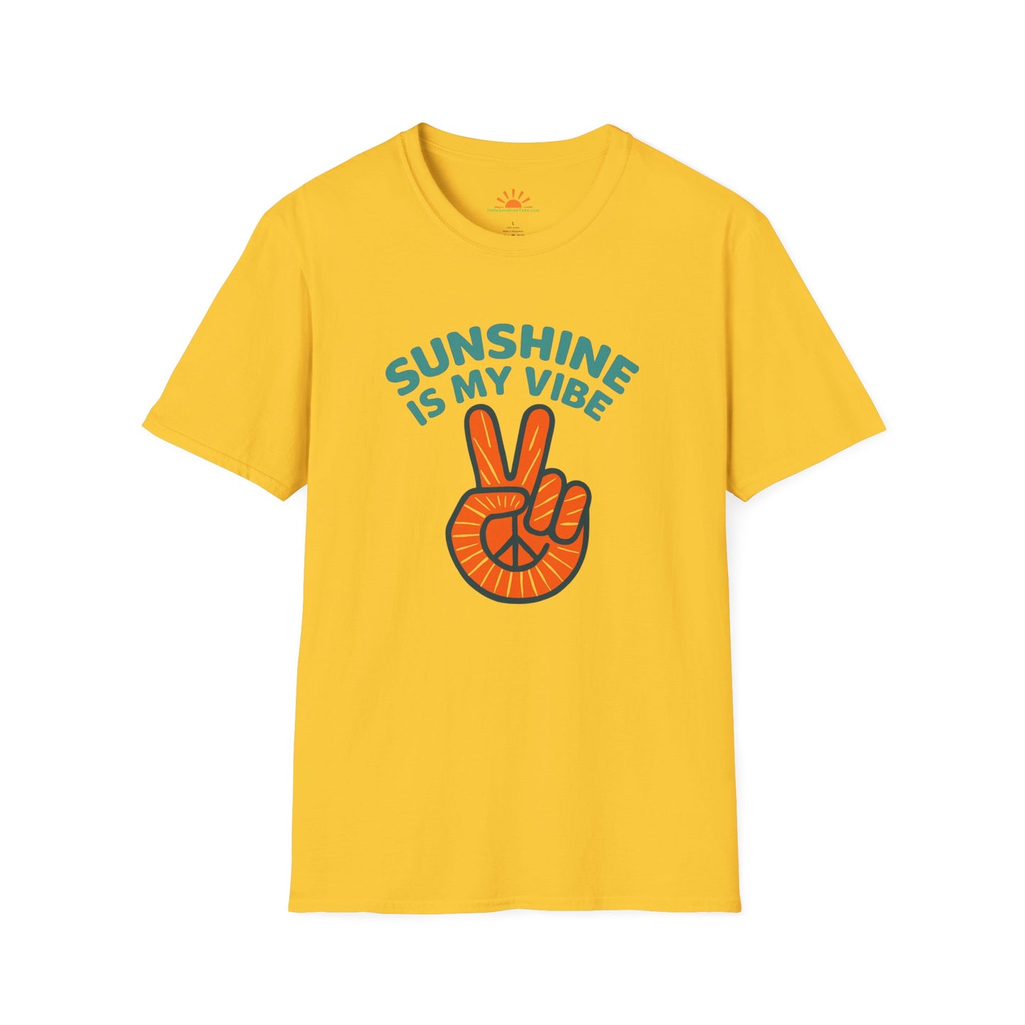 Sunshine Is My Vibe Shirt – Retro Peace Sign Graphic Tee - Hello Sunshine Tees