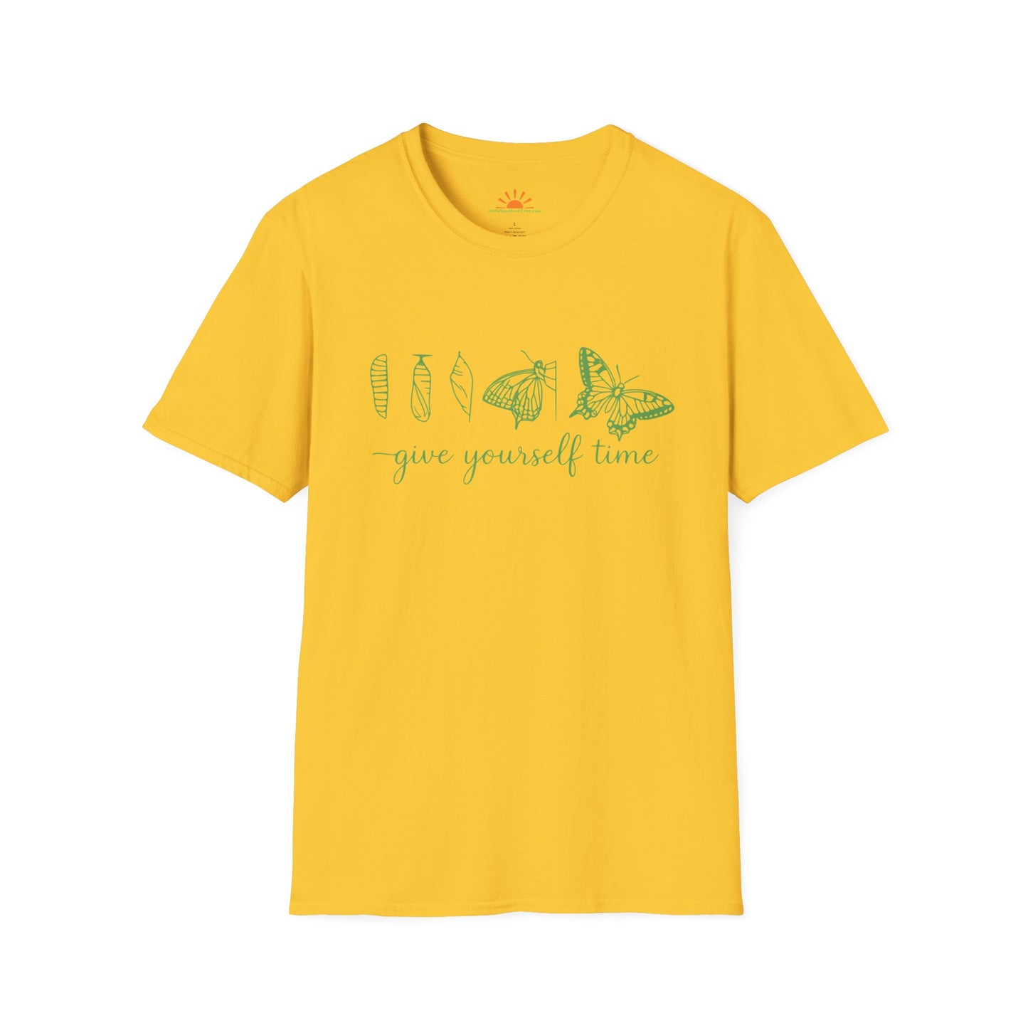 Give Yourself Time T-Shirt – Butterfly Transformation Positivity Graphic Tee - Hello Sunshine Tees