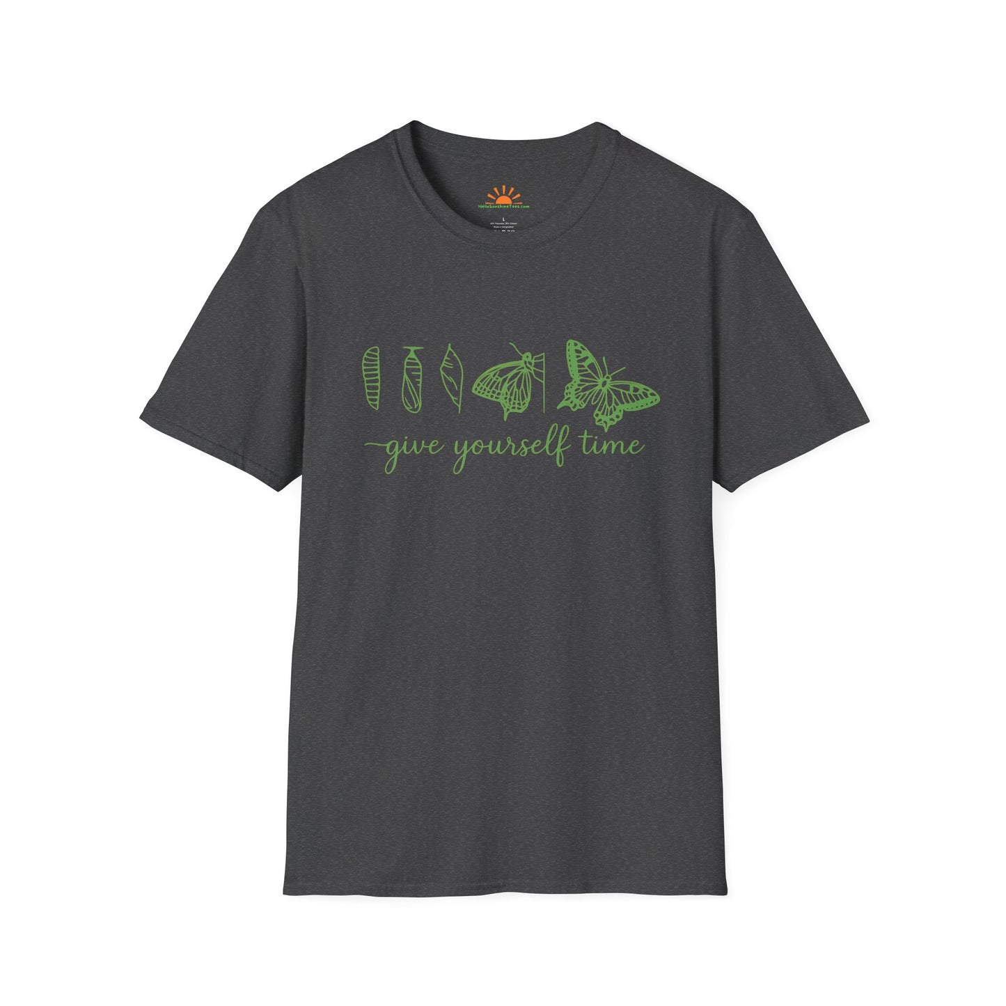 Give Yourself Time T-Shirt – Butterfly Transformation Positivity Graphic Tee - Hello Sunshine Tees