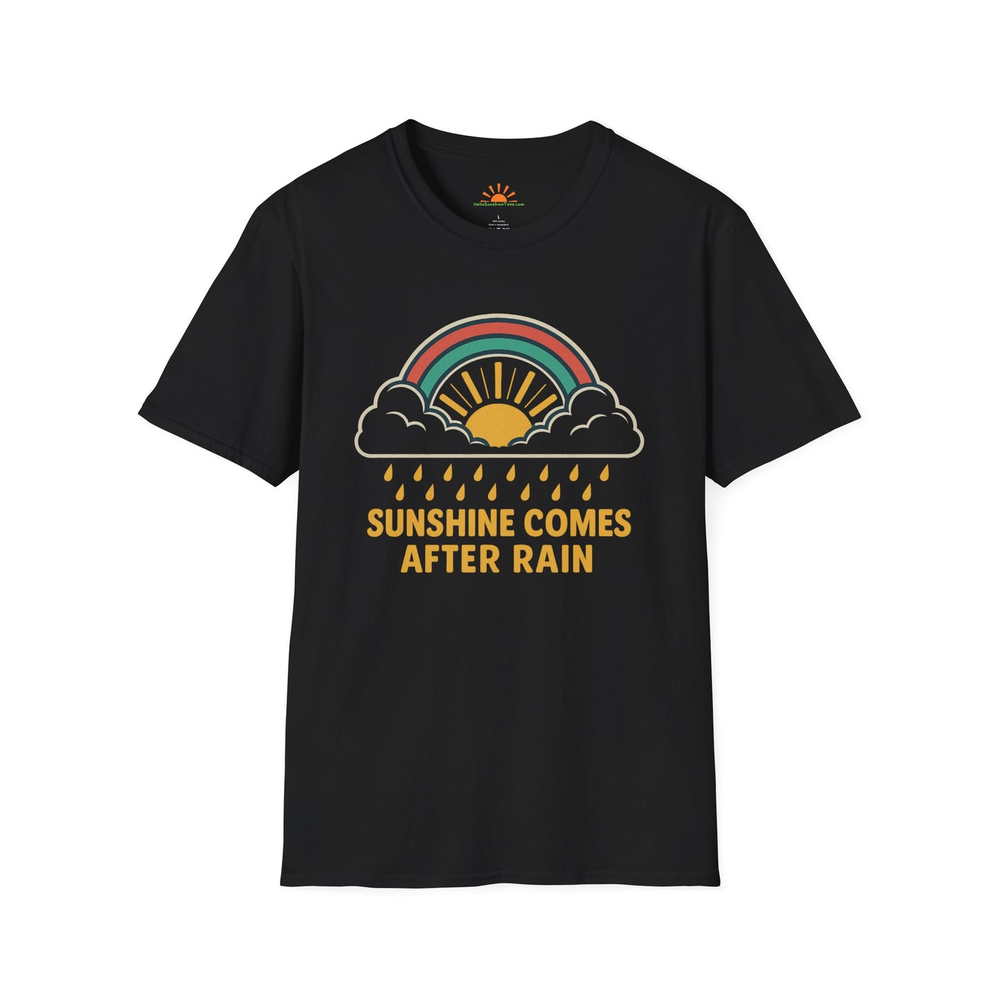 Sunshine Comes After Rain Shirt – Retro Positivity Graphic Tee - Hello Sunshine Tees