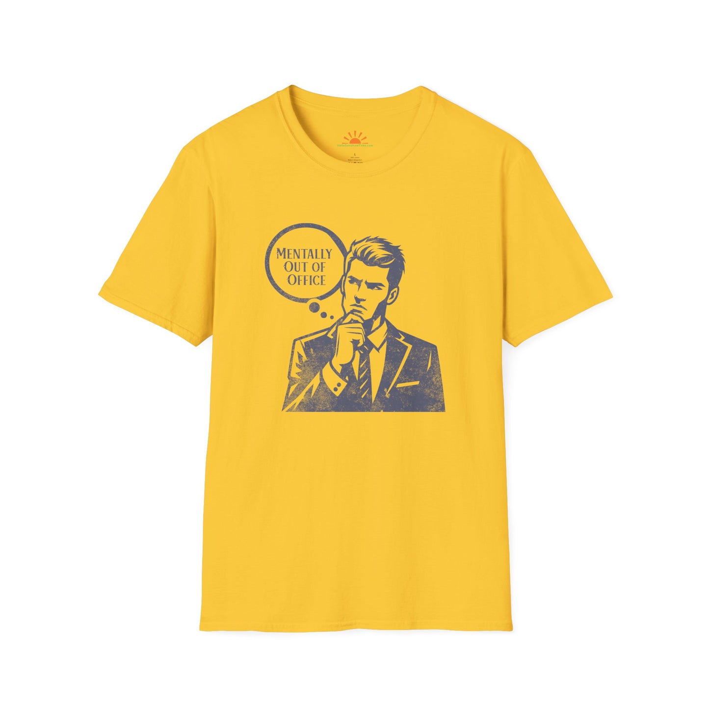 Mentally Out of Office T-Shirt – Funny Retro Comic Style Tee – Grunge Texture - Hello Sunshine Tees