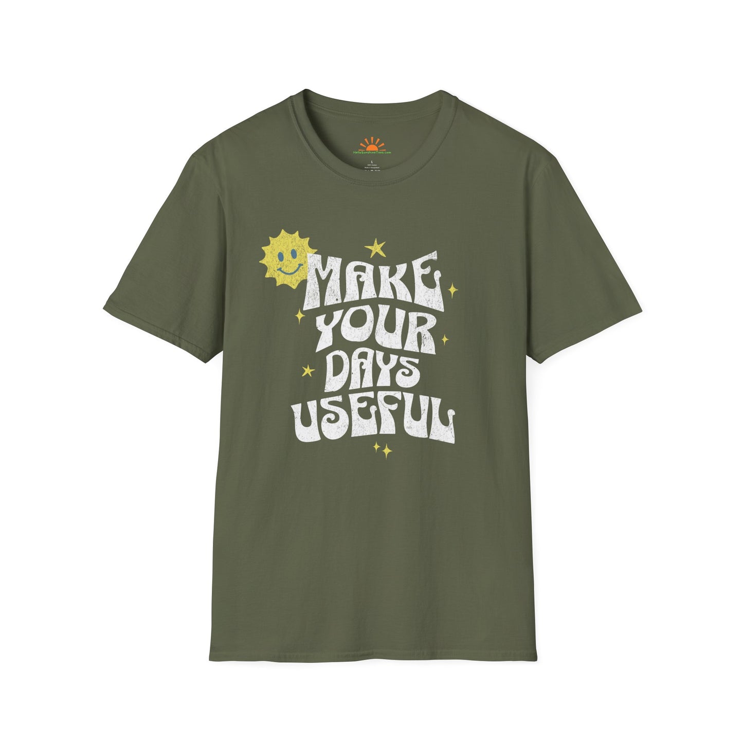 Make Your Days Useful T-Shirt – Positive Vibes Graphic Tee – Grunge Texture - Hello Sunshine Tees