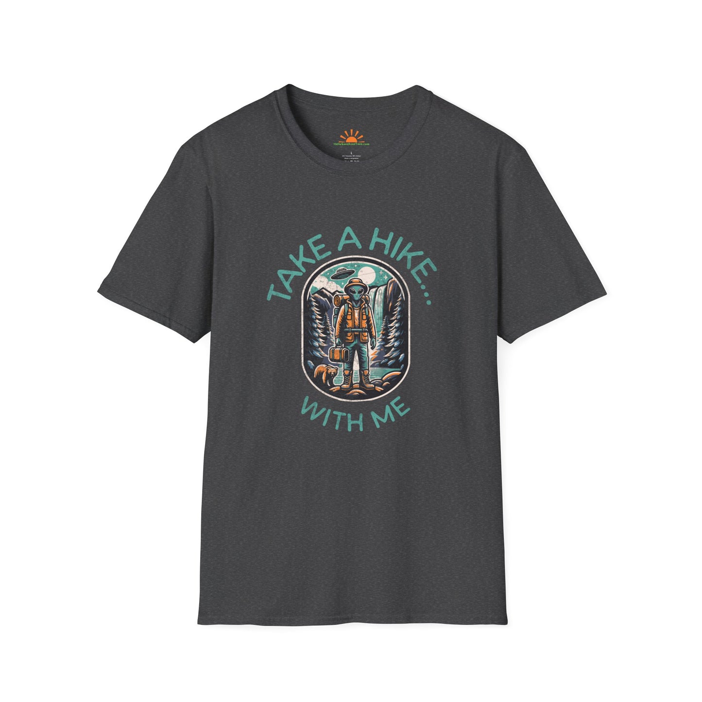 Take a Hike With Me T-Shirt – Funny Hiking Graphic Tee for Outdoor Lovers – Grunge Texture - Hello Sunshine Tees