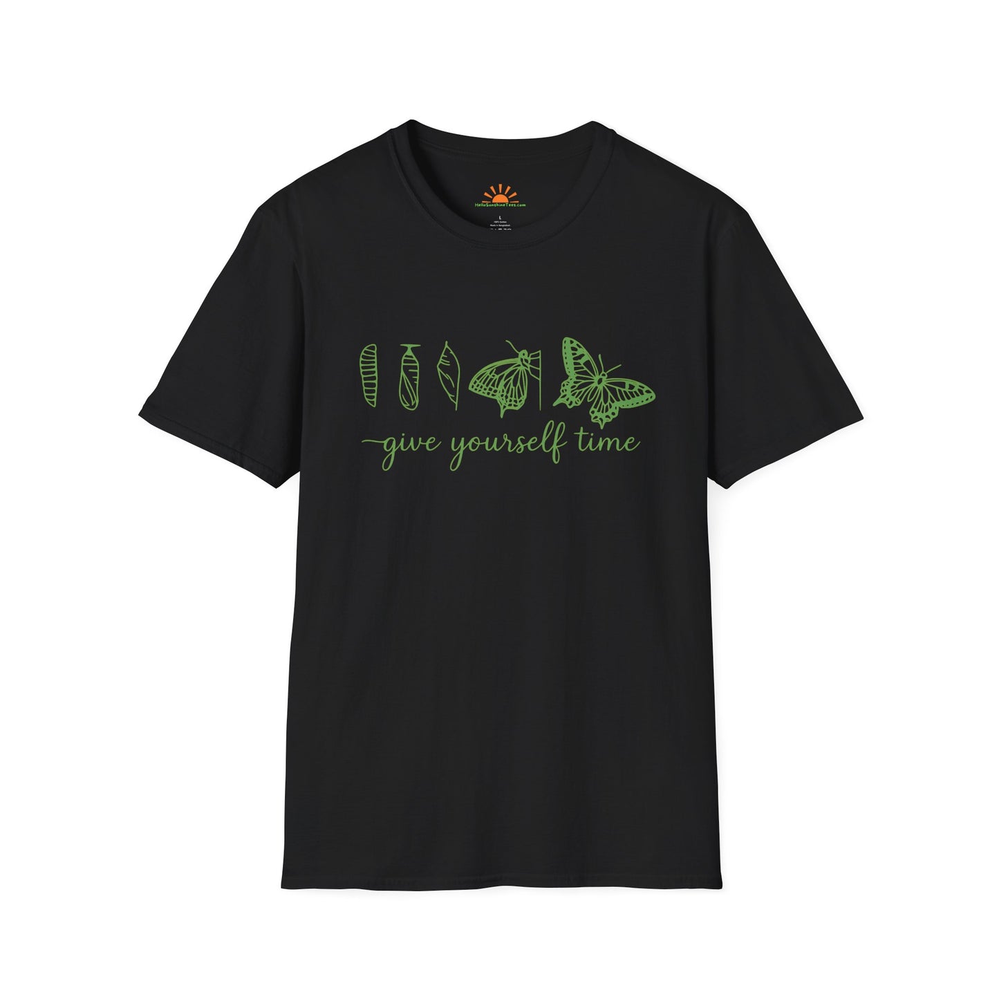 Give Yourself Time T-Shirt – Butterfly Transformation Positivity Graphic Tee - Hello Sunshine Tees