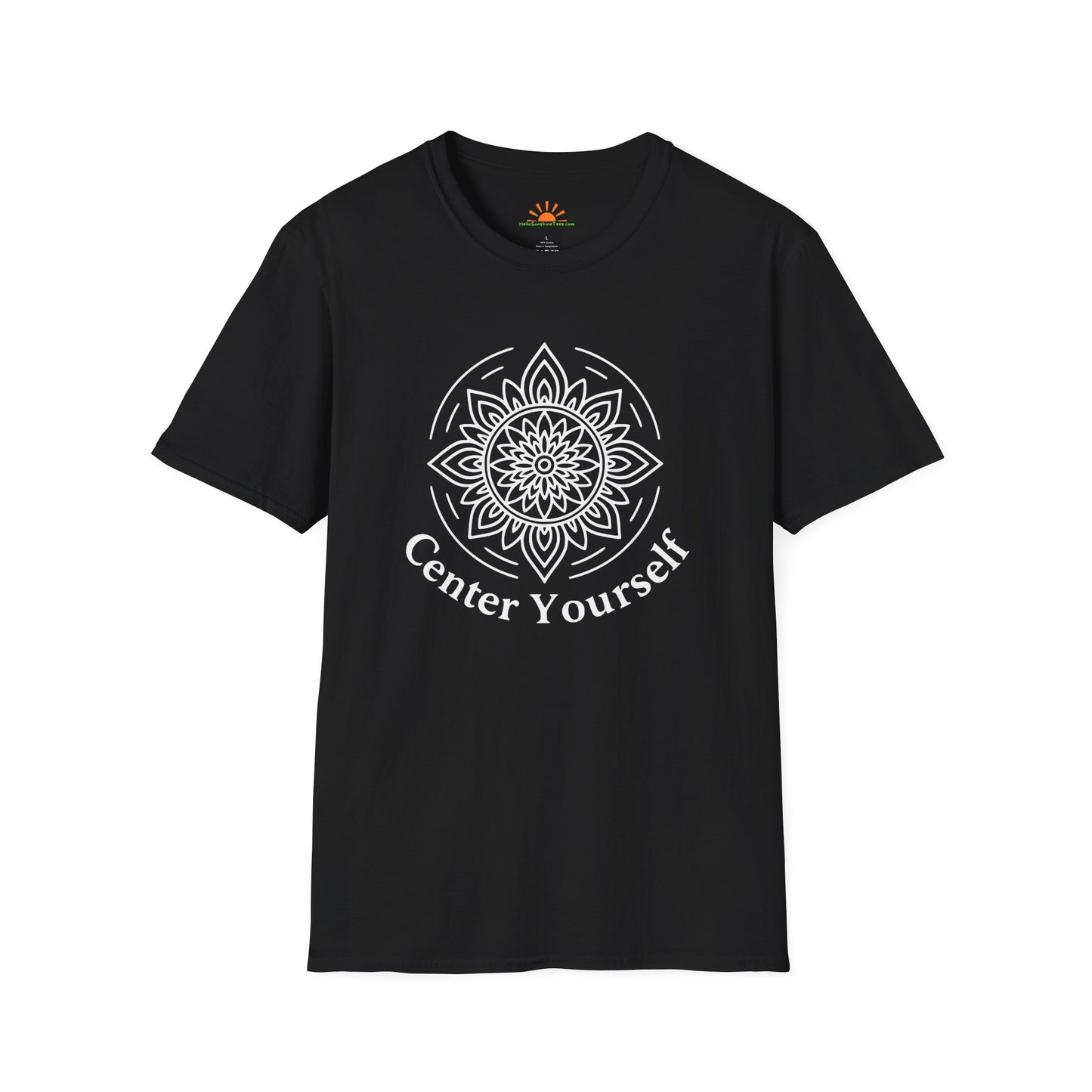 Center Yourself T-Shirt – Yoga Meditation Mandala Graphic Tee - Hello Sunshine Tees