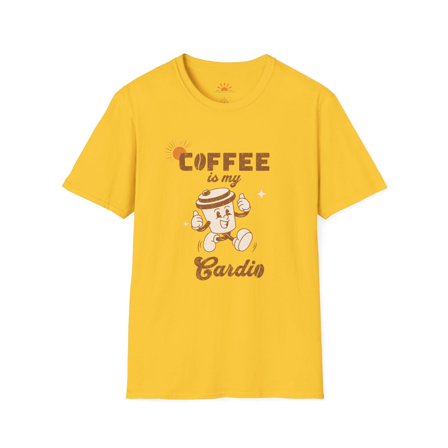 Coffee Lover T-Shirt – Coffee Is My Cardio Graphic Tee – Grunge Texture - Hello Sunshine Tees