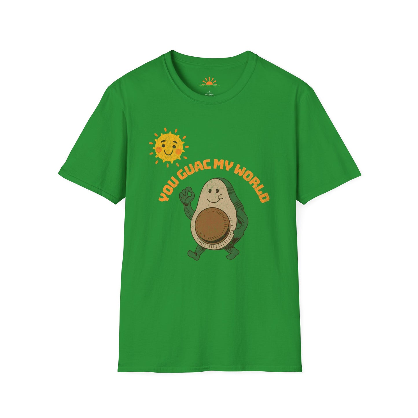 Avocado Lover T-Shirt – You Guac My World Funny Positivity Pun Tee – Grunge Texture - Hello Sunshine Tees