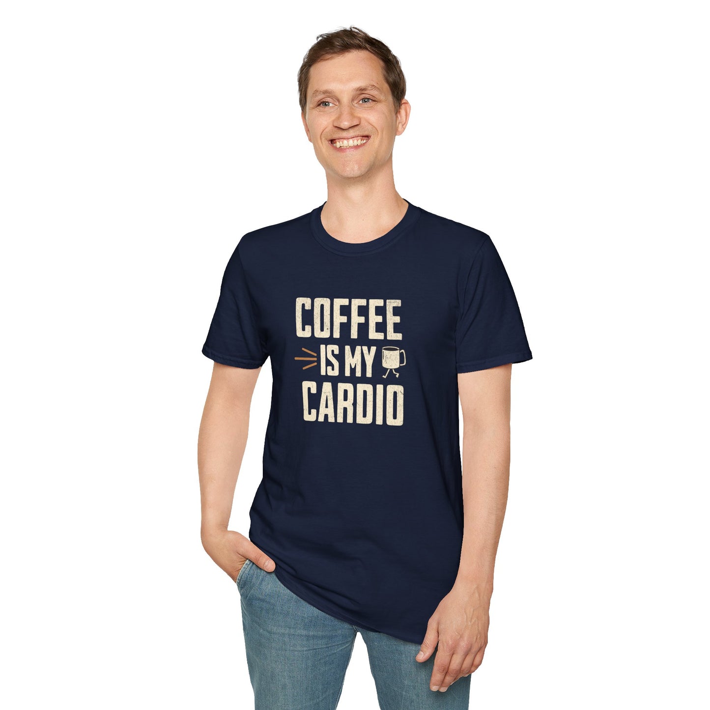 Coffee Is My Cardio T-Shirt– Grunge Texture