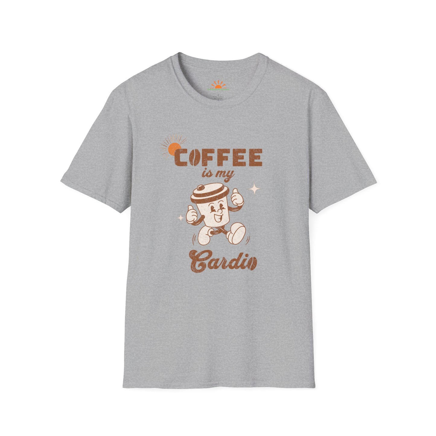 Coffee Lover T-Shirt – Coffee Is My Cardio Graphic Tee – Grunge Texture - Hello Sunshine Tees