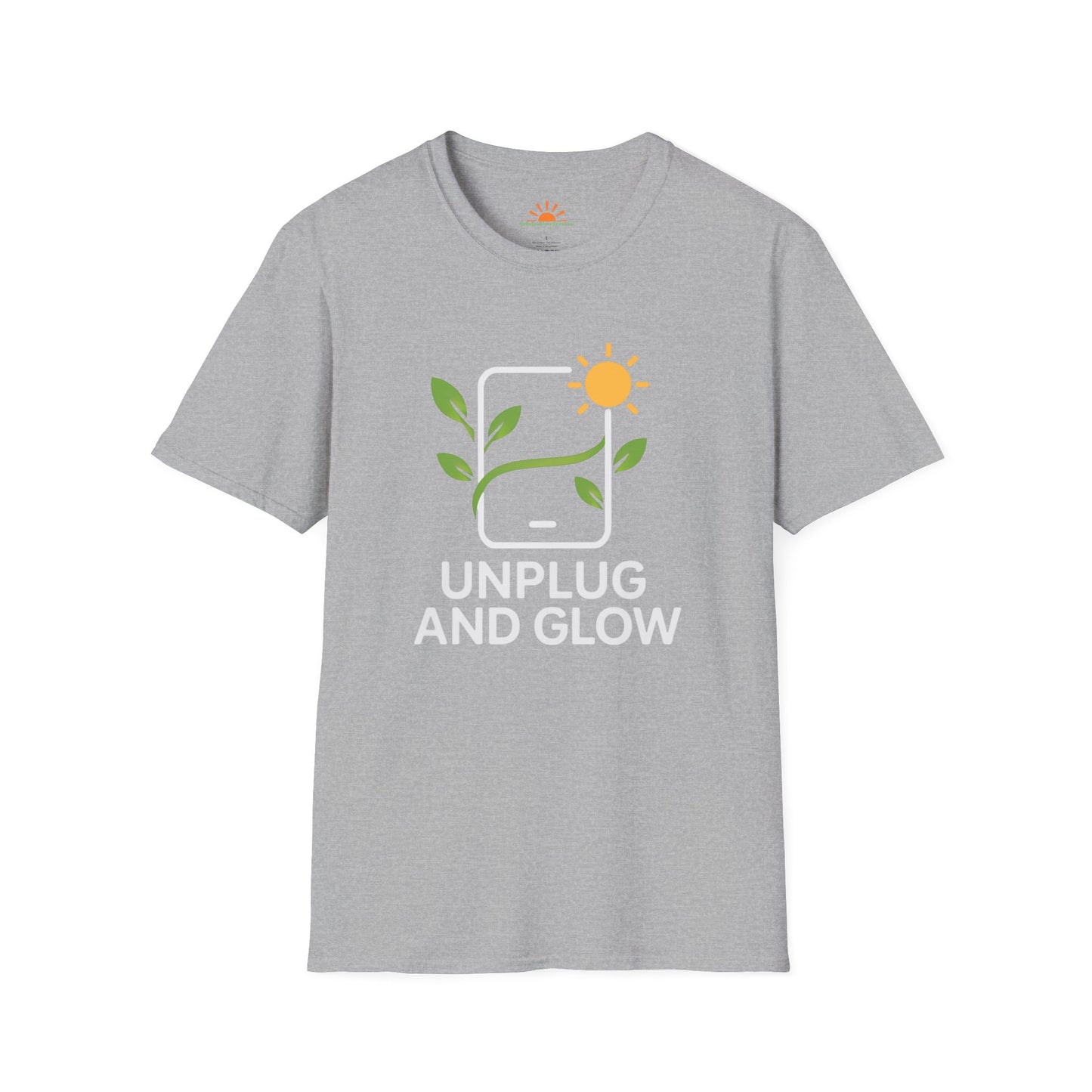 Unplug and Glow Tee – Wellness and Mindful Living Shirt - Hello Sunshine Tees