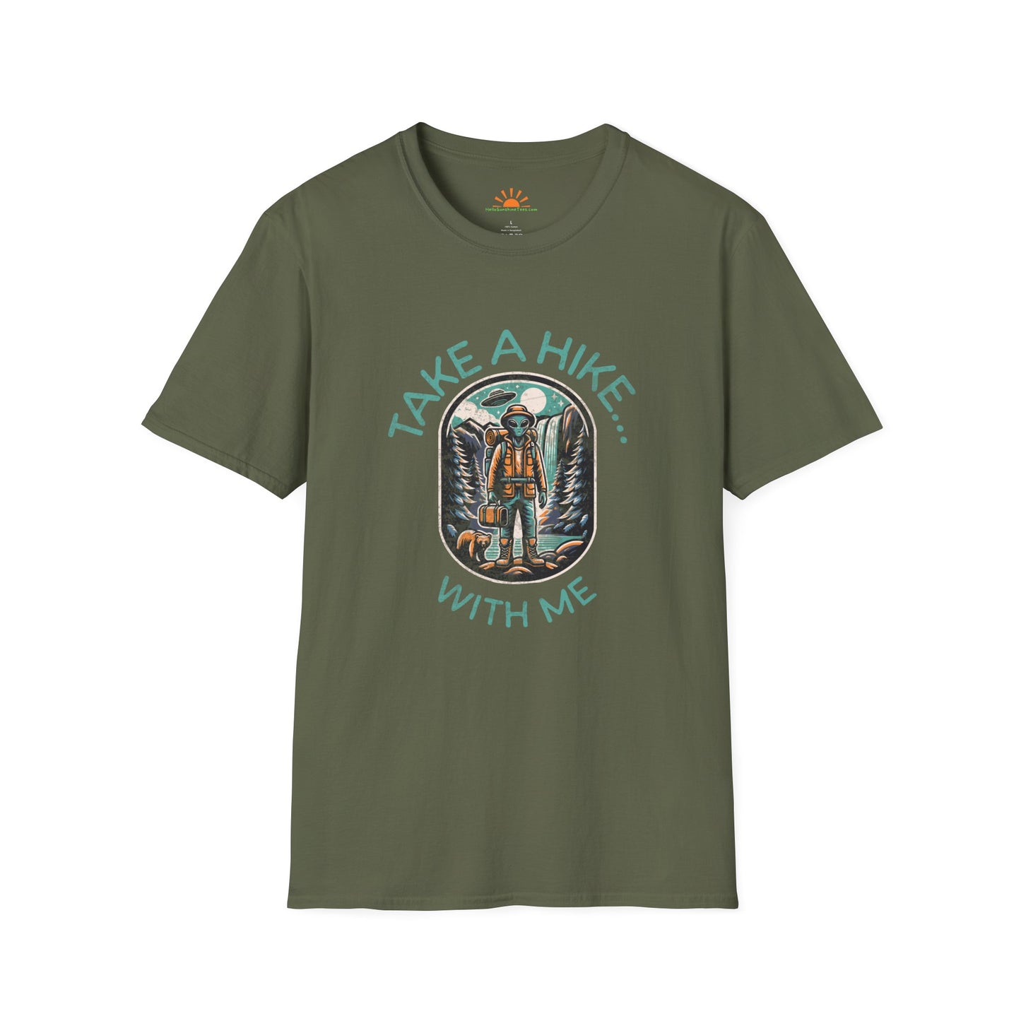 Take a Hike With Me T-Shirt – Funny Hiking Graphic Tee for Outdoor Lovers – Grunge Texture - Hello Sunshine Tees