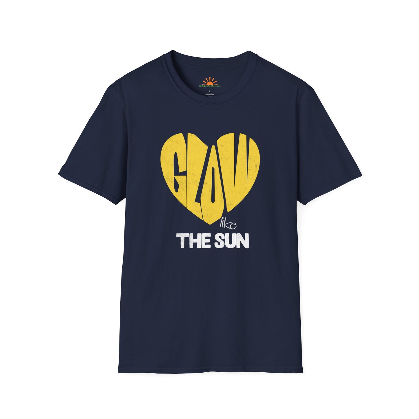 Glow Like the Sun | Positive Vibes T-Shirt – Grunge Texture - Hello Sunshine Tees