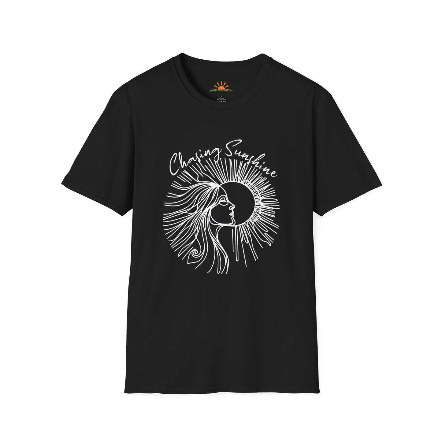 Chasing Sunshine T-Shirt – Boho Sun Graphic Tee, Positivity & Mindfulness Shirt - Hello Sunshine Tees