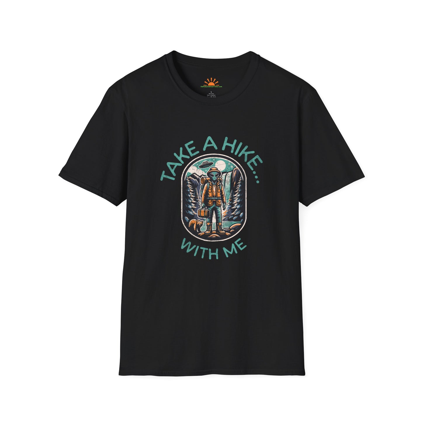 Take a Hike With Me T-Shirt – Funny Hiking Graphic Tee for Outdoor Lovers – Grunge Texture - Hello Sunshine Tees