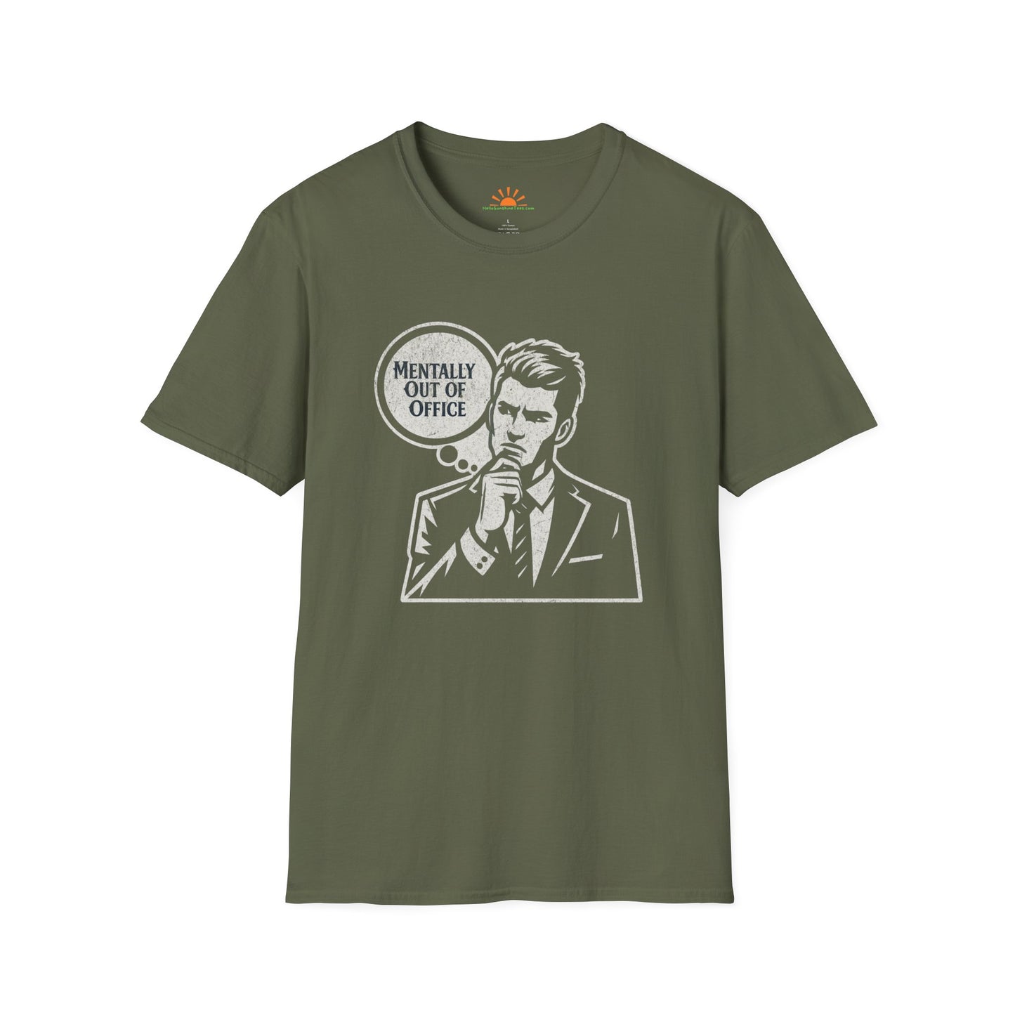 Mentally Out of Office T-Shirt – Funny Retro Comic Style Tee – Grunge Texture - Hello Sunshine Tees