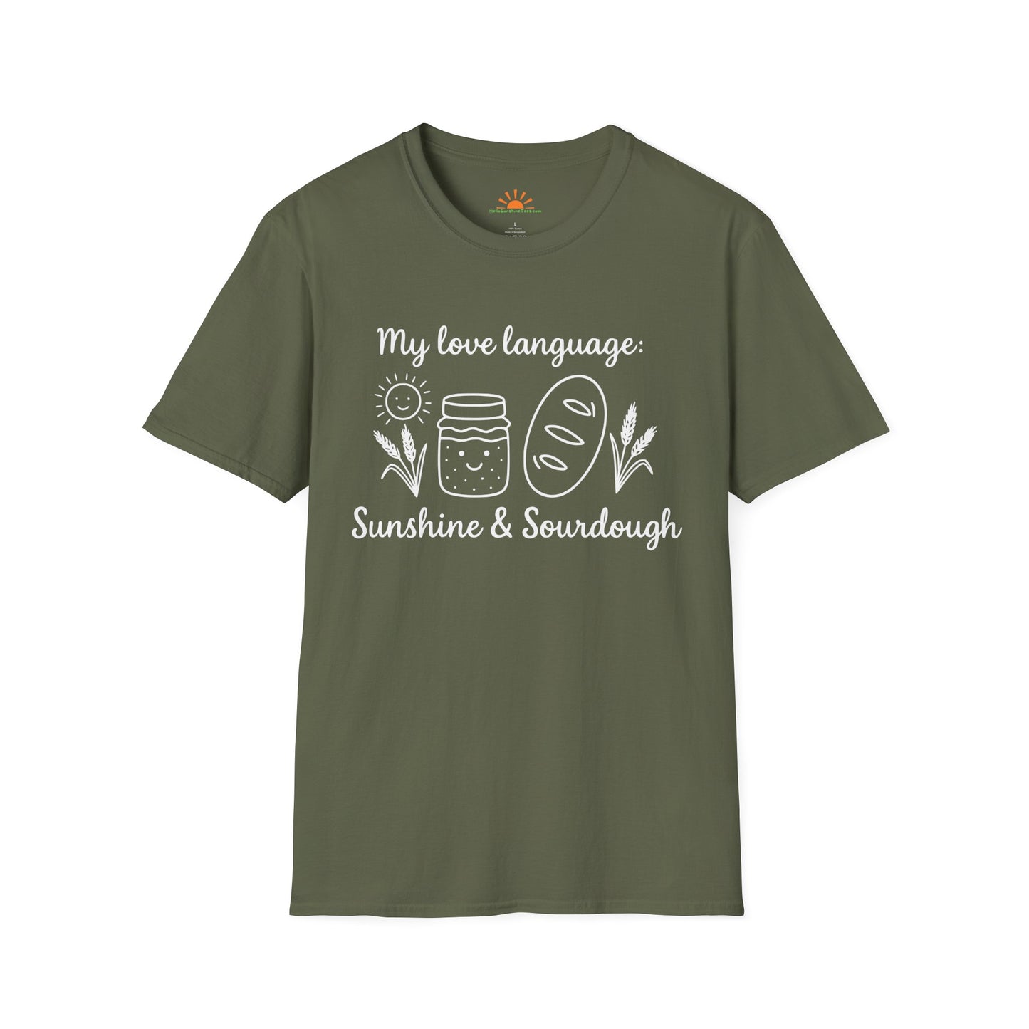 My Love Language Sunshine and Sourdough – Positive Vibes T-Shirt - Hello Sunshine Tees