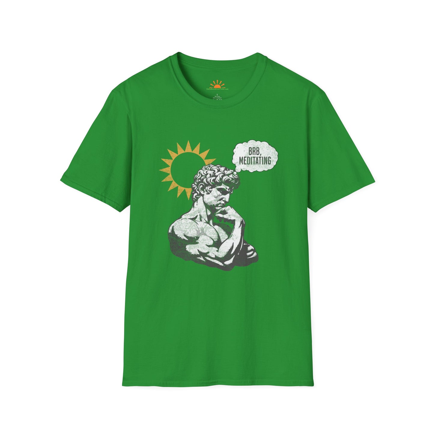 The Thinker Meditating T-Shirt – Funny Statue Art Mindfulness Tee – Grunge Texture - Hello Sunshine Tees