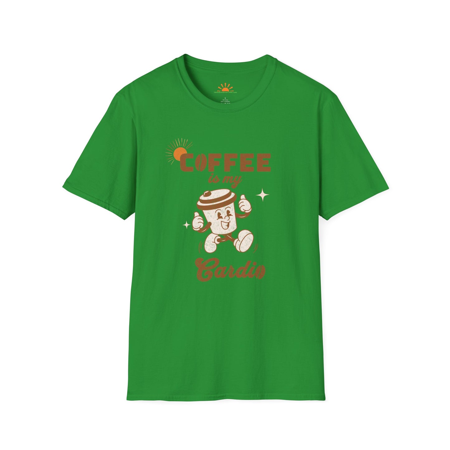 Coffee Lover T-Shirt – Coffee Is My Cardio Graphic Tee – Grunge Texture - Hello Sunshine Tees