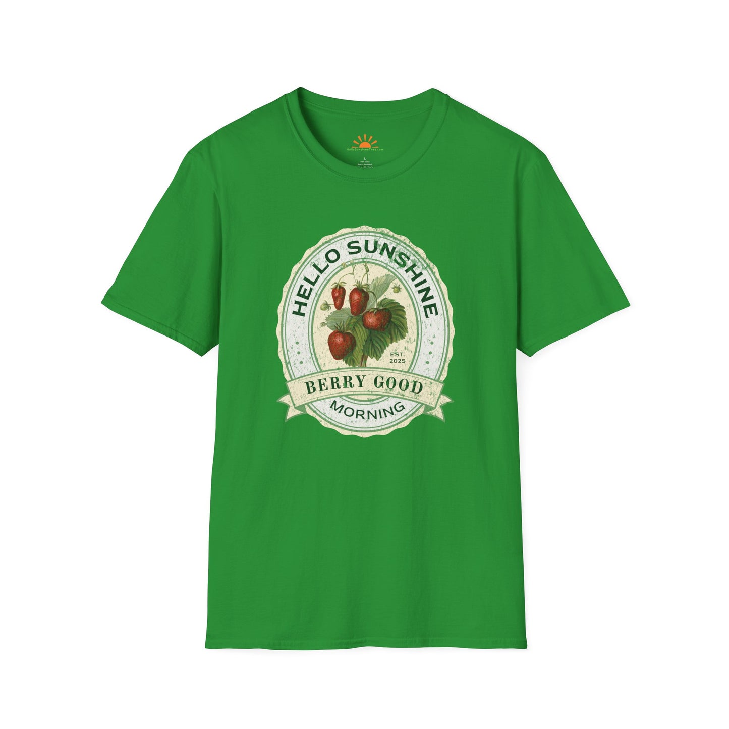 Vintage Fruit T-Shirt – Hello Sunshine Berry Good Morning Tee – Grunge Texture - Hello Sunshine Tees