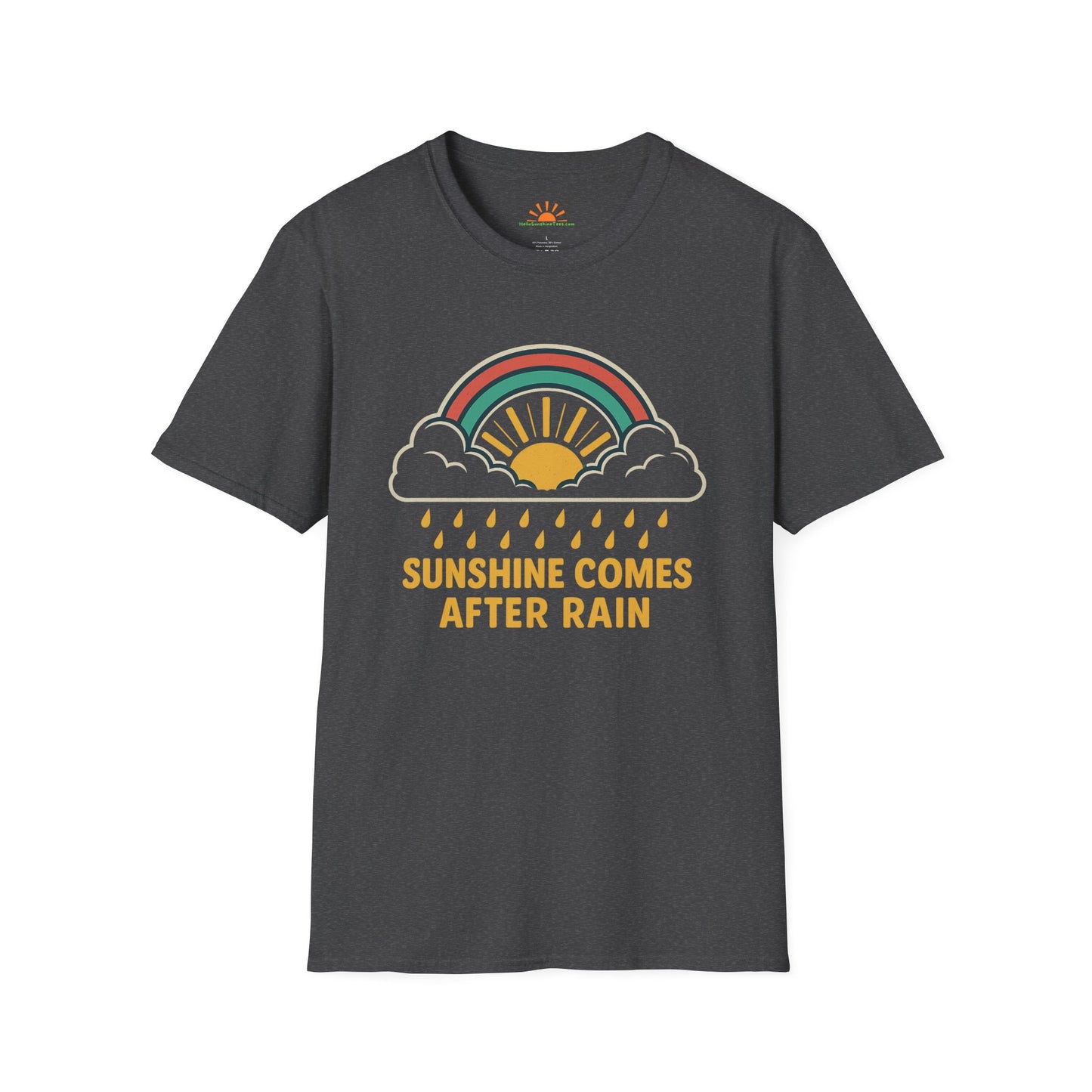 Sunshine Comes After Rain Shirt – Retro Positivity Graphic Tee - Hello Sunshine Tees