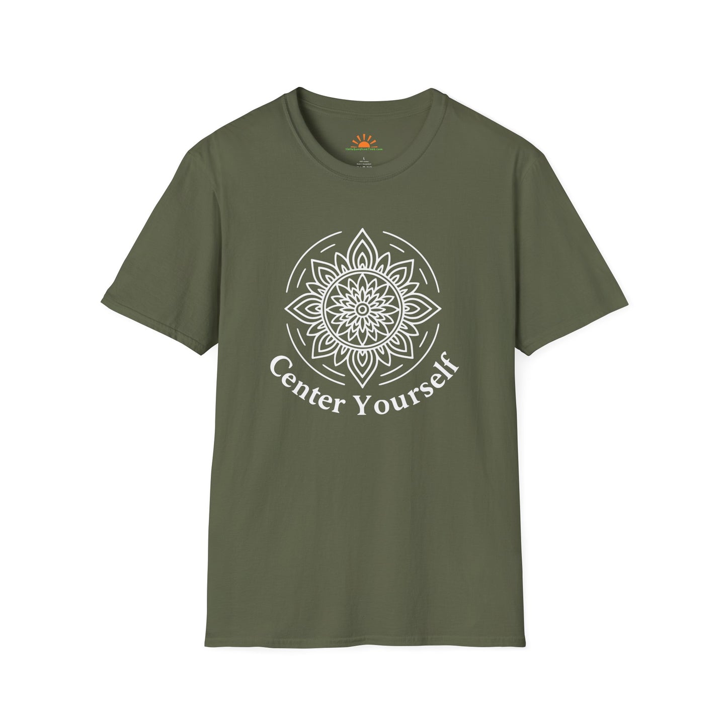 Center Yourself T-Shirt – Yoga Meditation Mandala Graphic Tee - Hello Sunshine Tees