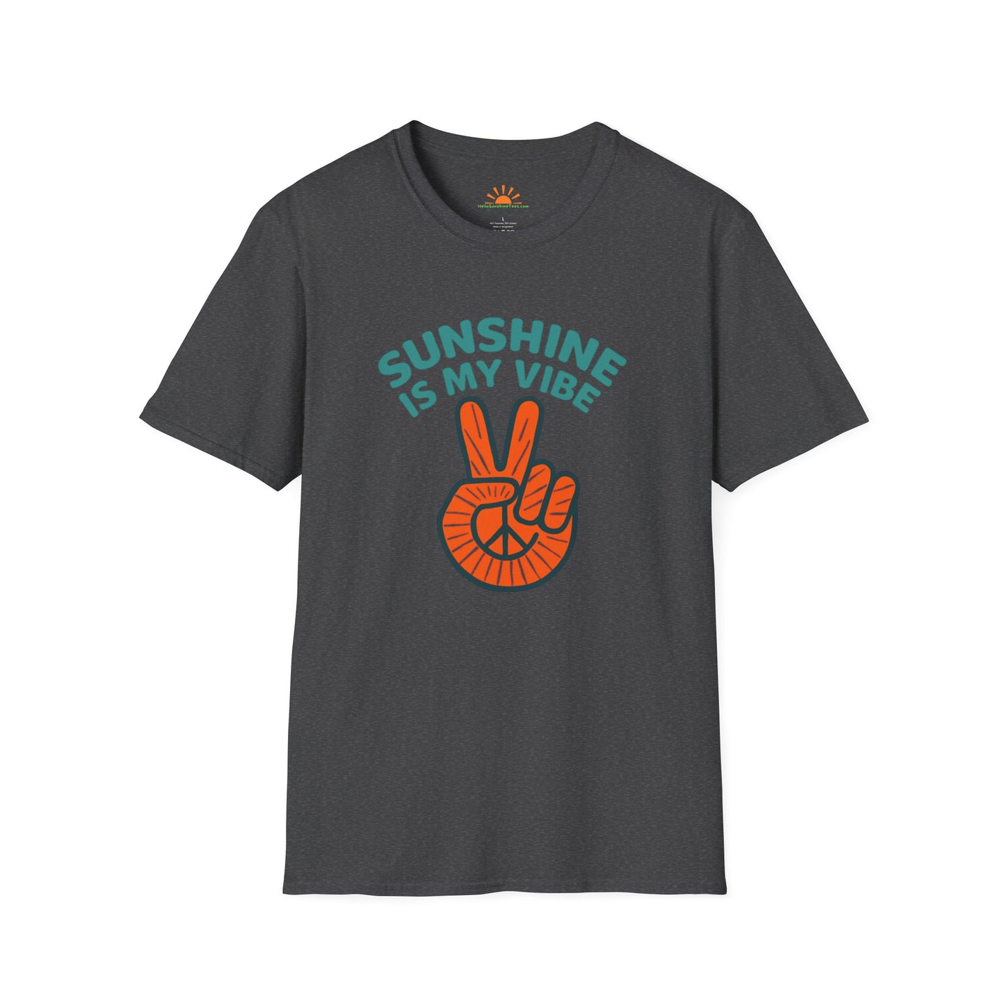 Sunshine Is My Vibe Shirt – Retro Peace Sign Graphic Tee - Hello Sunshine Tees