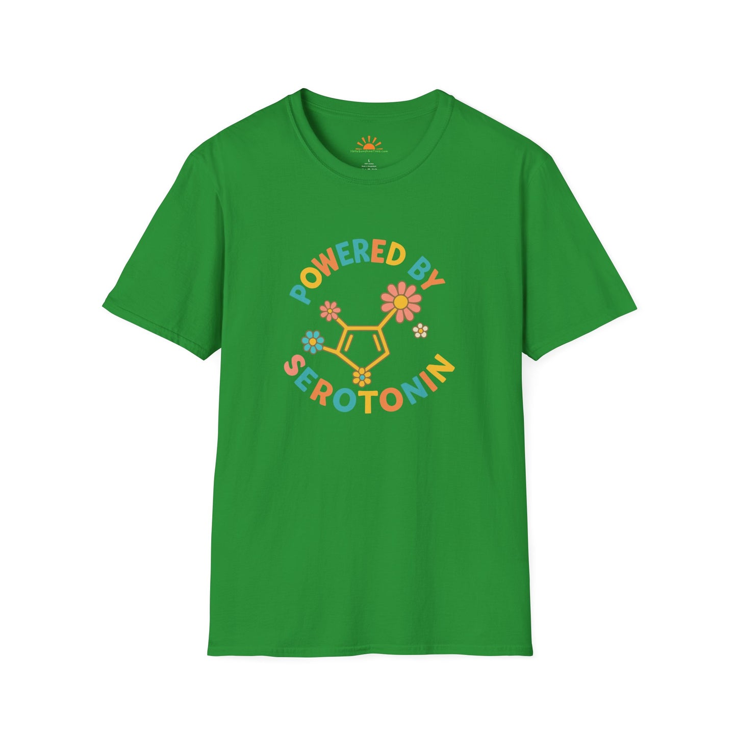 Powered by Serotonin T-Shirt – Retro Positive Vibes Tee - Hello Sunshine Tees