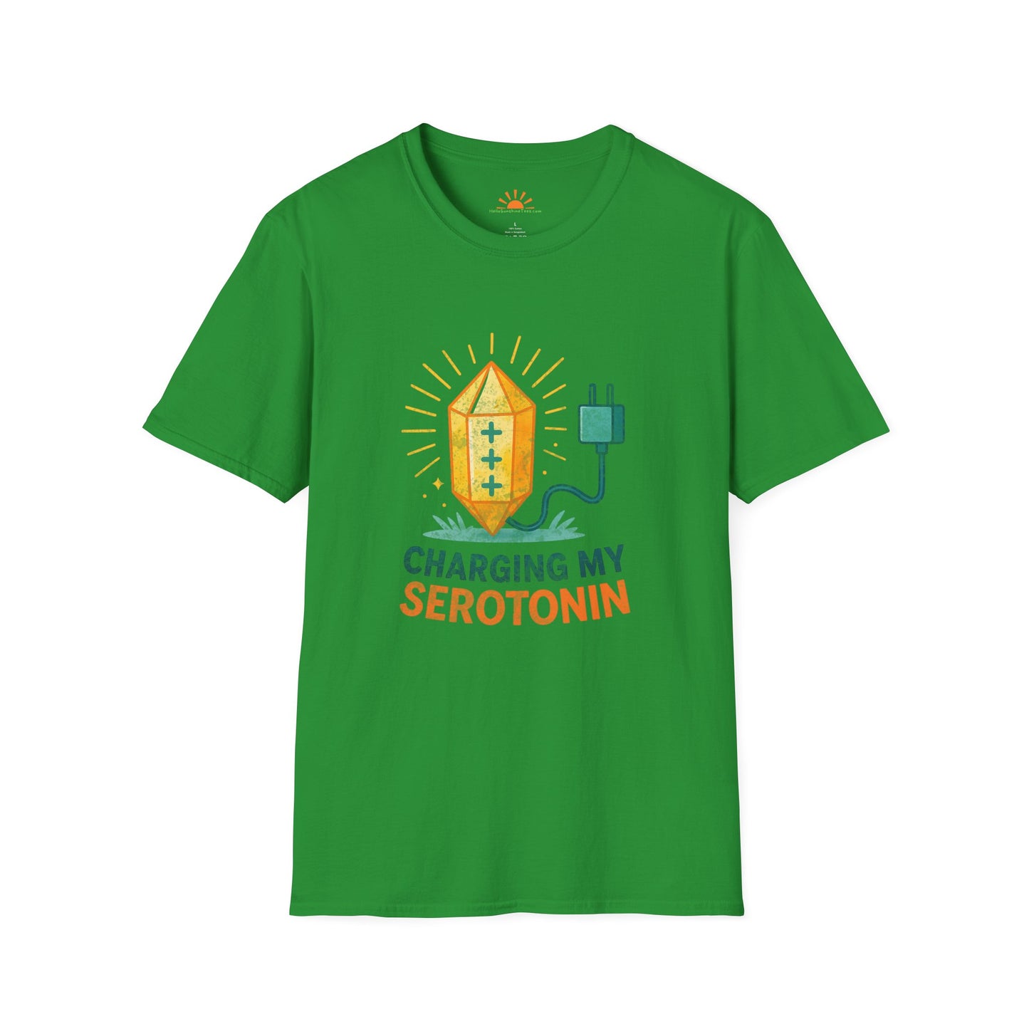 Charging My Serotonin Shirt - Positive Mindset Tee - Grunge Texture - Hello Sunshine Tees