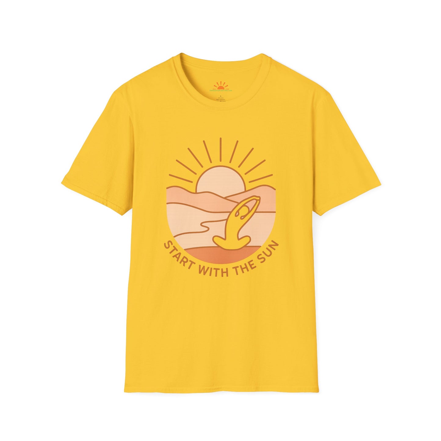Start With The Sun Shirt – Retro Sunrise Explorer Tee - Hello Sunshine Tees