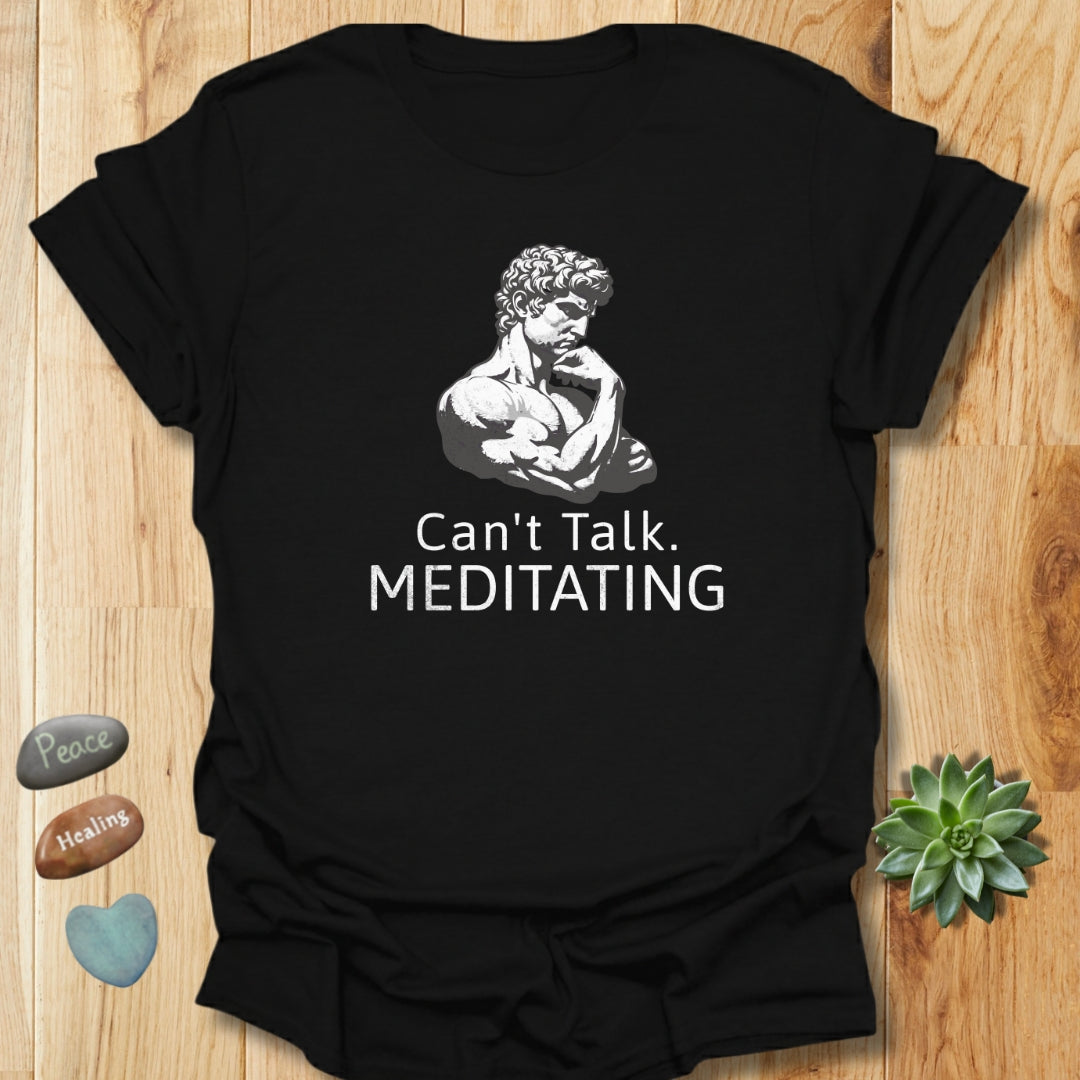The Thinker Meditating T-Shirt – Grunge Texture