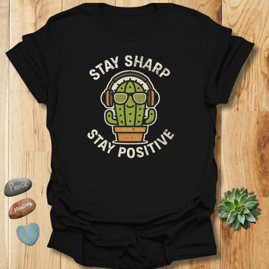 Funny Cactus Positivity T-Shirt – Grunge Texture