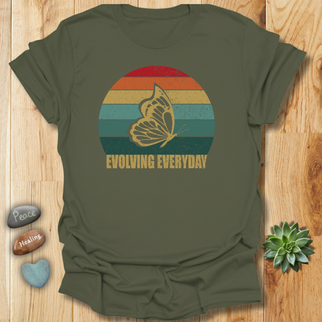 Evolving Everyday Butterfly T-Shirt– Grunge Texture