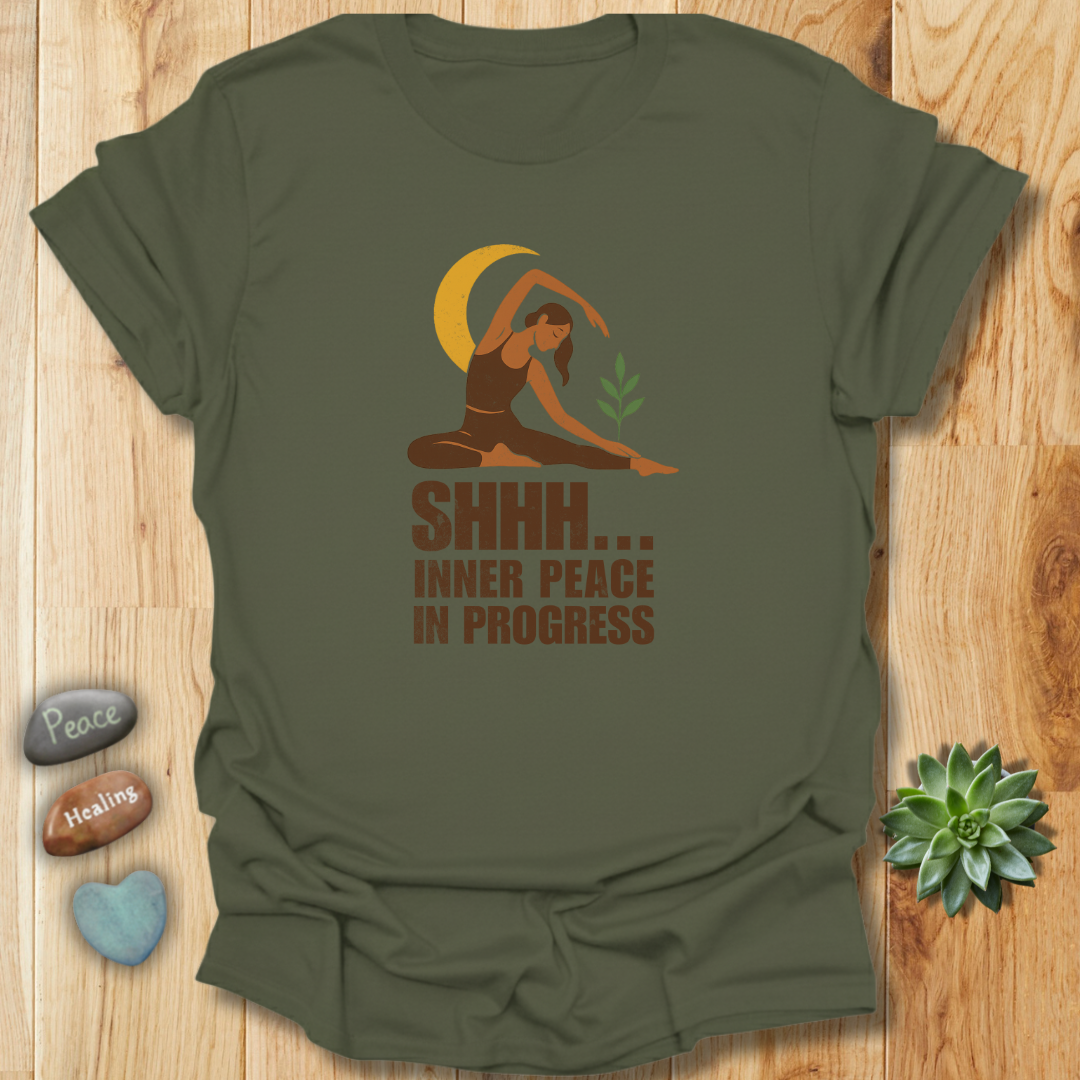 Peaceful Yoga Pose T-Shirt - Grunge Texture