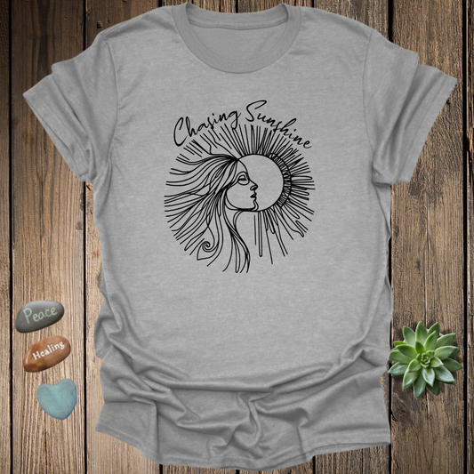 Chasing Sunshine T-Shirt – Boho Sun Graphic Tee, Positivity & Mindfulness Shirt