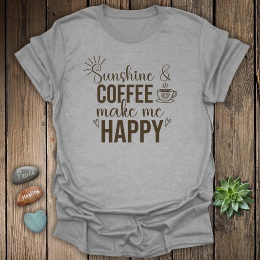 Sunshine & Coffee Make Me Happy T-Shirt