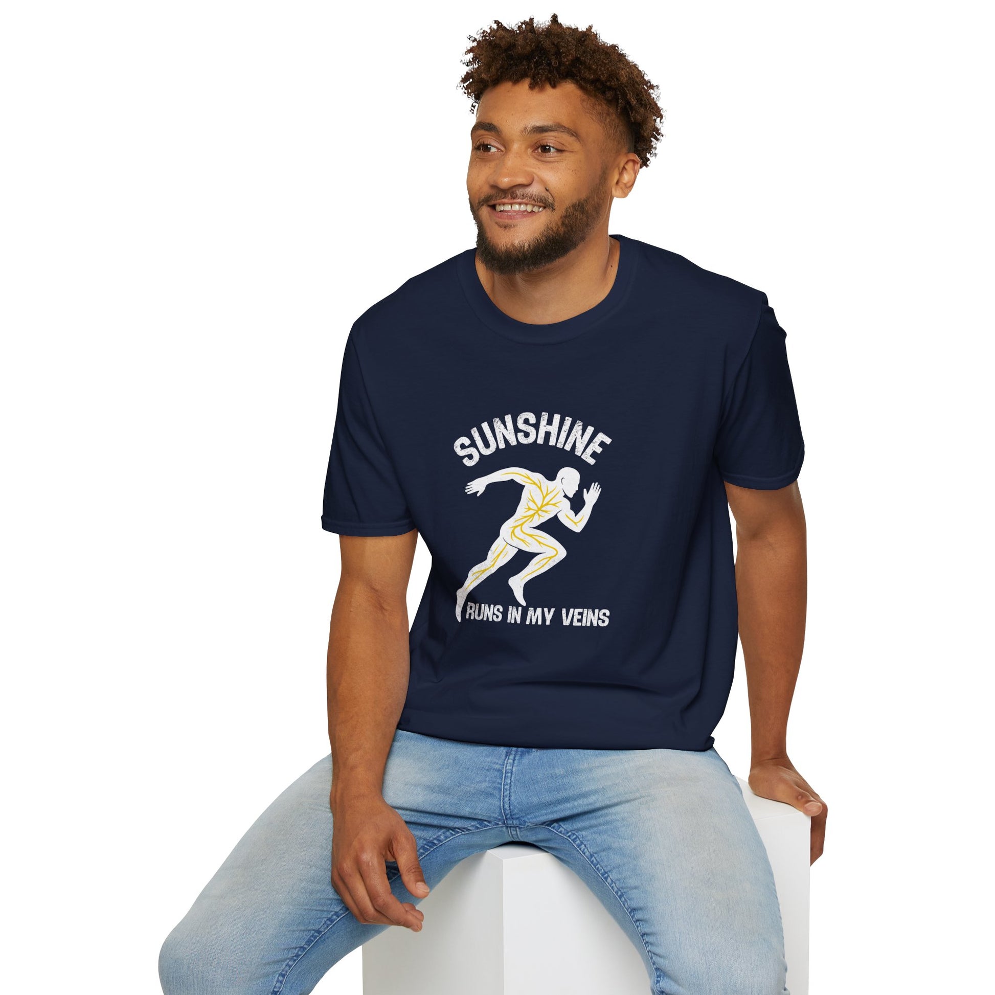 Sunshine Runs in My Veins T-Shirt – Grunge Texture - Hello Sunshine Tees