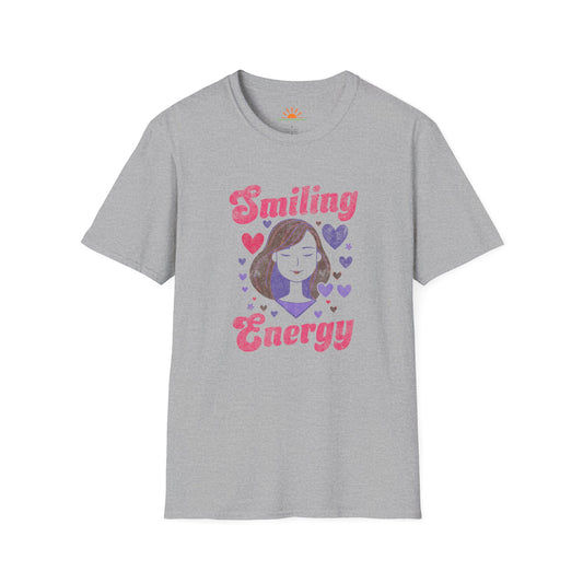 Retro Smiling Energy T-Shirt – Positivity Graphic - Grunge Texture - Hello Sunshine Tees