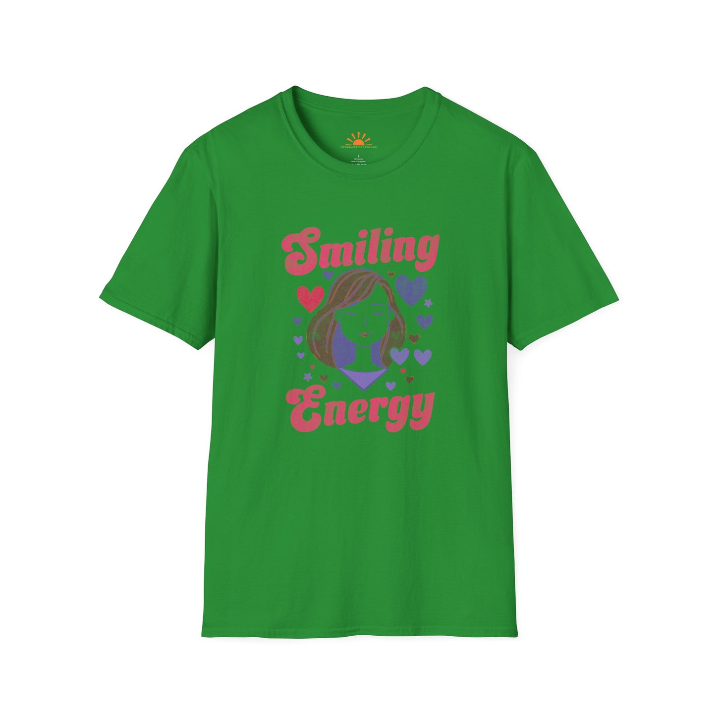 Retro Smiling Energy T-Shirt – Positivity Graphic - Grunge Texture - Hello Sunshine Tees