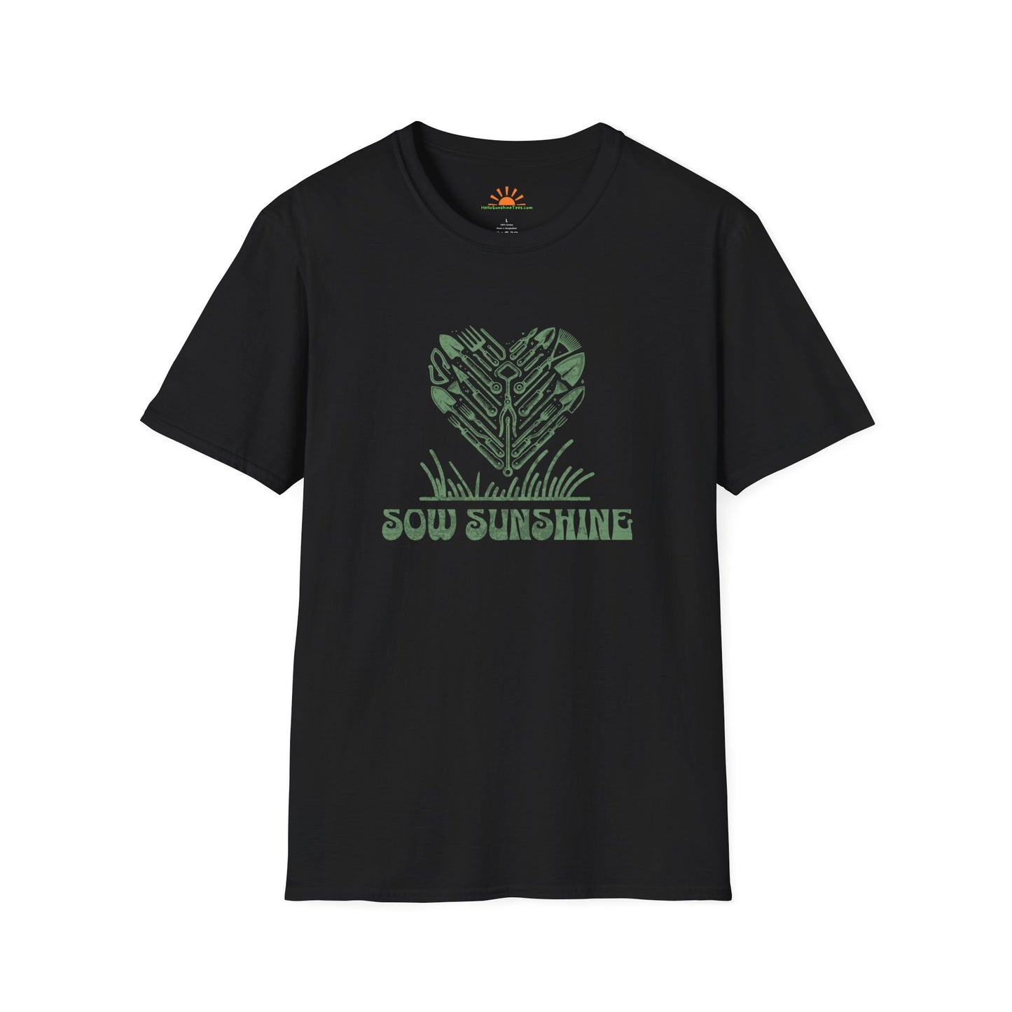 Plant Lover Shirt – Sow Sunshine Positive Vibes Tee – Grunge Texture - Hello Sunshine Tees