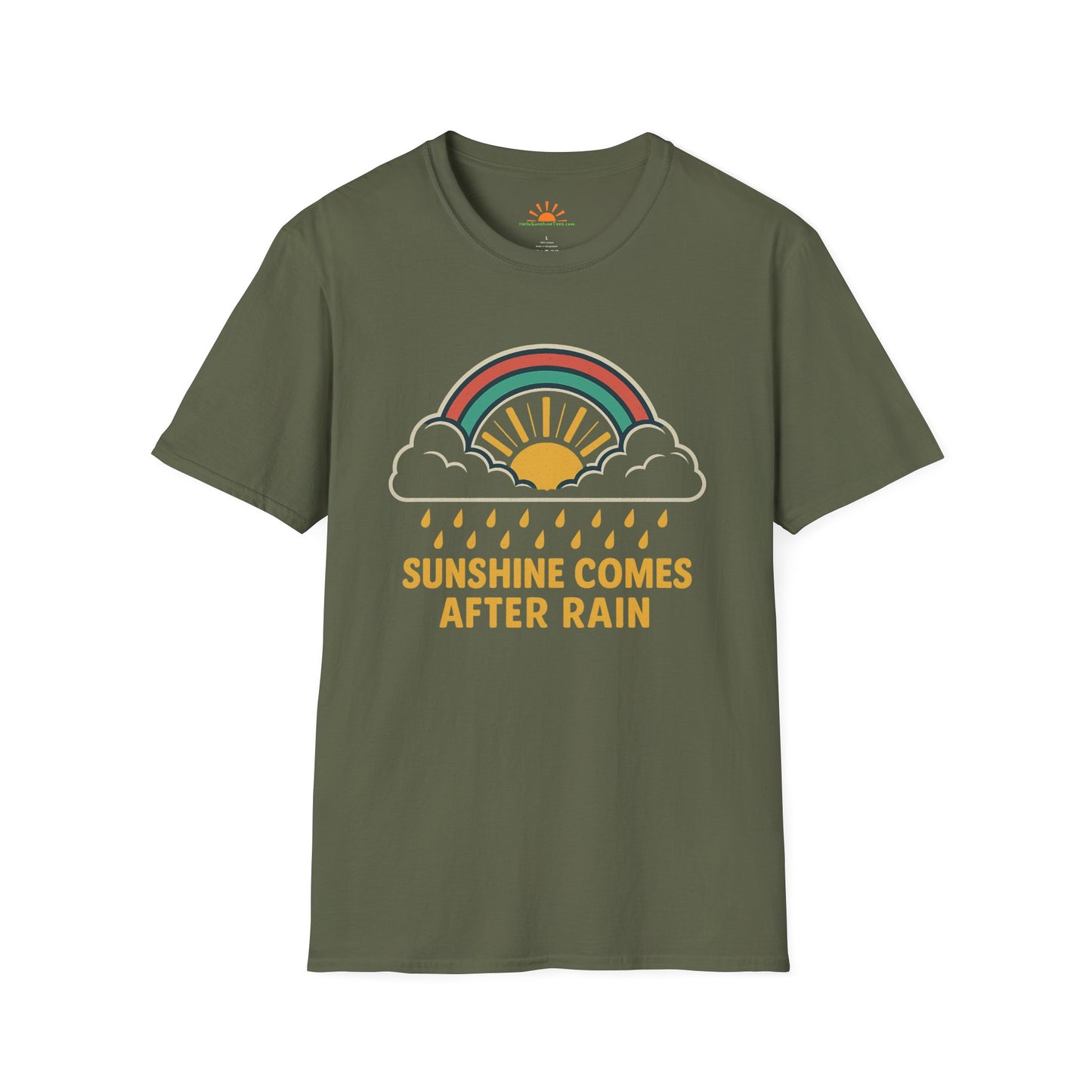 Sunshine Comes After Rain Shirt – Retro Positivity Graphic Tee - Hello Sunshine Tees