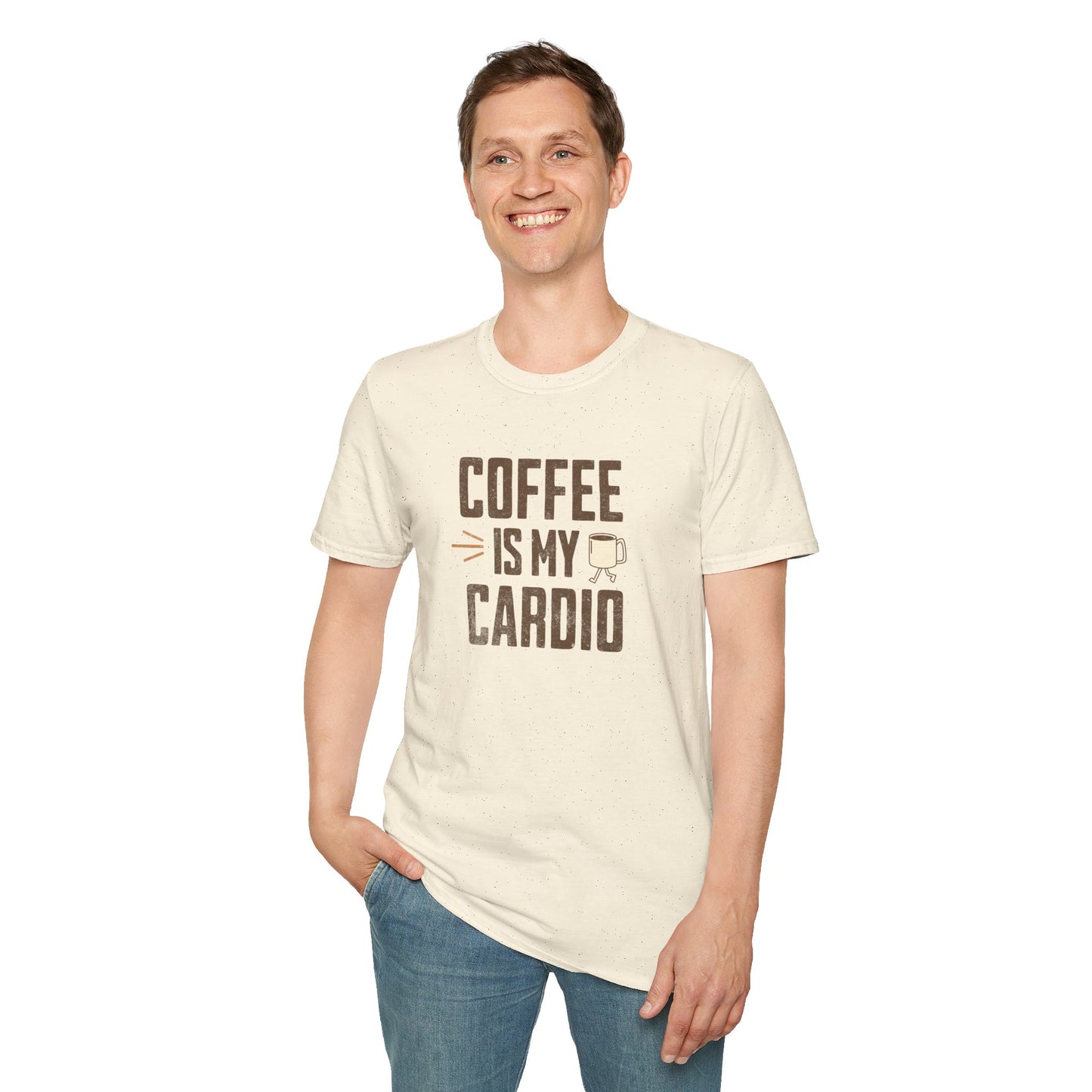 Coffee Is My Cardio T-Shirt– Grunge Texture